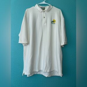 White Polo Shirt with Embroidered Oregon ducks Logo